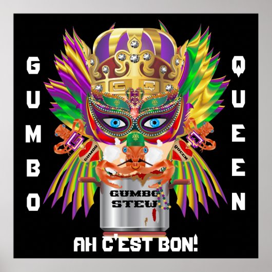 Mardi Gras Gumbo Queen Uitzicht Hints alstublieft Poster (Voorkant)