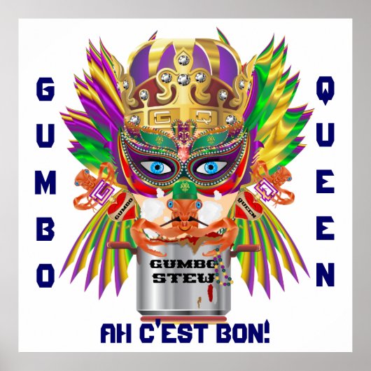 Mardi Gras Gumbo Queen Uitzicht Hints alstublieft Poster (Voorkant)