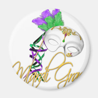 Mardi Gras Halfmasker Magneet