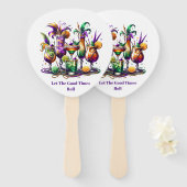 Mardi Gras     Hand Fan Handwaaier (Voorkant en achterkant)
