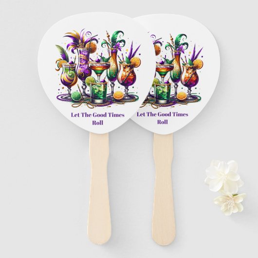 Mardi Gras     Hand Fan Handwaaier (Voorkant en achterkant)
