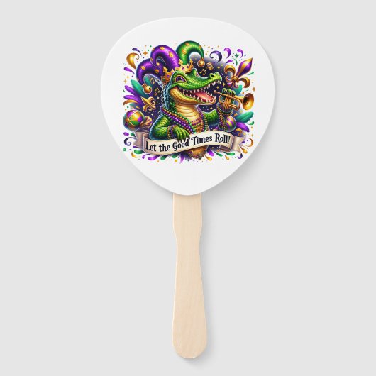 Mardi Gras Hand Fan Handwaaier (Achterkant)