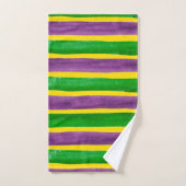 Mardi Gras Hand Gepilterde Paarse gouden stripes Bad Handdoek (Handdoek)