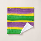 Mardi Gras Hand Gepilterde Paarse gouden stripes Bad Handdoek (Wasdoekje)