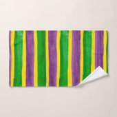 Mardi Gras Hand Gepilterde Paarse gouden stripes Bad Handdoek (Handdoek)