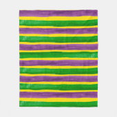 Mardi Gras Hand Gepilterde Paarse gouden stripes Fleece Deken (Voorkant)