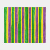 Mardi Gras Hand Gepilterde Paarse gouden stripes Fleece Deken (Voorkant (Horizontaal))