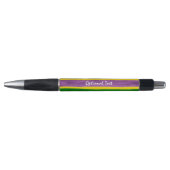Mardi Gras Hand Gepilterde Paarse gouden stripes Pen (Voorkant)