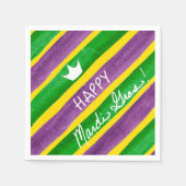 Mardi Gras Hand Gepilterde Paarse gouden stripes Servetten (Voorkant)