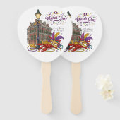 Mardi Gras Handwaaier (Voorkant en achterkant)