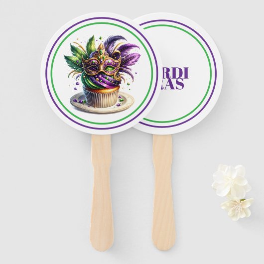 Mardi Gras Handwaaier (Voorkant en achterkant)