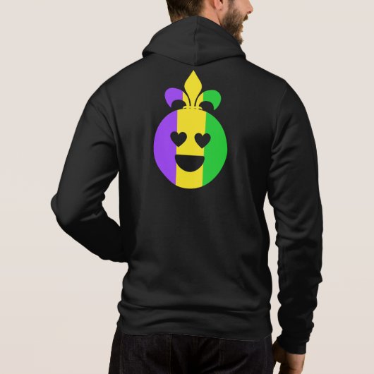 Mardi Gras Happy Face glimlachend Fleur-de-Lis Fun Hoodie (Achterkant)