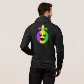 Mardi Gras Happy Face glimlachend Fleur-de-Lis Fun Hoodie (Achterkant volledig)