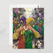 Mardi Gras Happy Jester Briefkaart (Voorkant / Achterkant)