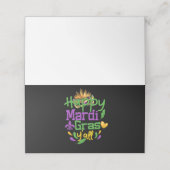Mardi Gras - Happy Mardi Gras Y'all Throw Plaatskaartje (Buitenkant ongevouwen)