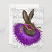 Mardi Gras Hare 2 Briefkaart (Voorkant / Achterkant)