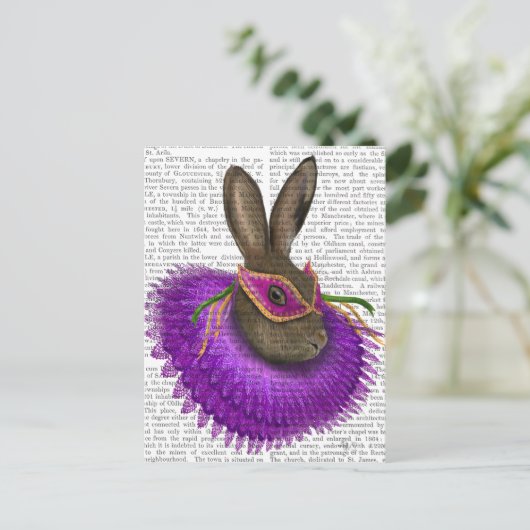 Mardi Gras Hare 2 Briefkaart (Staand voorkant)