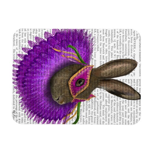 Mardi Gras Hare 2 Magneet (Horizontaal)