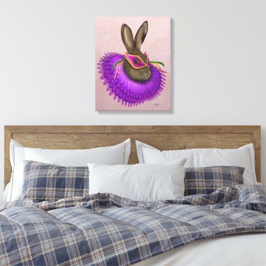Mardi Gras Hare Canvas Afdruk (Insitu (Slaapkamer))