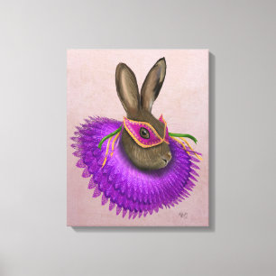 Mardi Gras Hare Canvas Afdruk