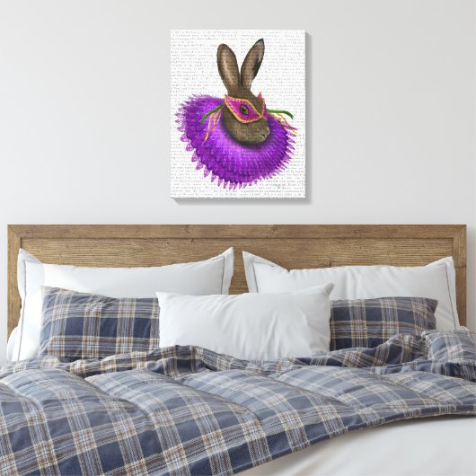 Mardi Gras Hare Canvas Afdruk (Insitu (Slaapkamer))