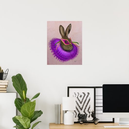 Mardi Gras Hare Poster (Thuiskantoor)