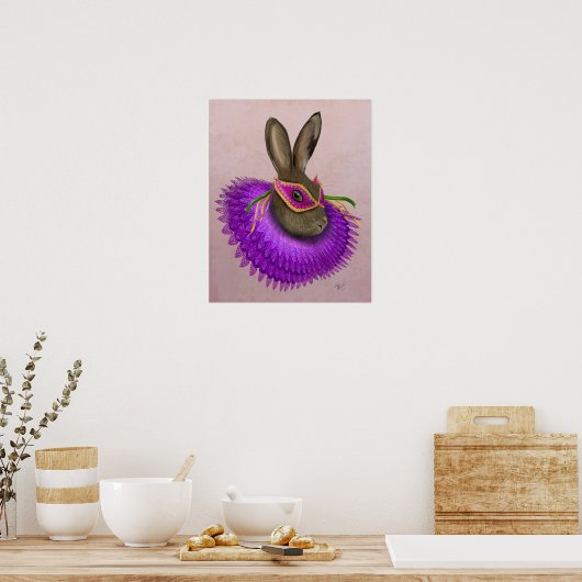 Mardi Gras Hare Poster (Keuken)