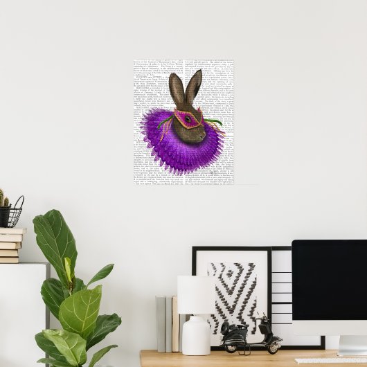 Mardi Gras Hare Poster (Thuiskantoor)