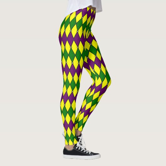 Mardi Gras Harlekijn Diamant Patroon Leggings (Rechts)