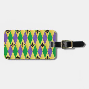 Mardi Gras Harlekijn Fleur De Lis Bagagelabel