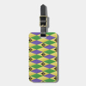 Mardi Gras Harlekijn Fleur De Lis Bagagelabel (Voorkant verticaal)