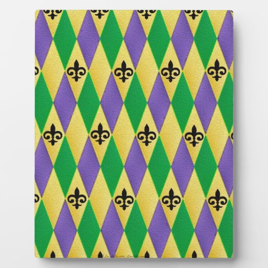 Mardi Gras Harlekijn Fleur De Lis Fotoplaat (Voorkant)