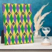 Mardi Gras Harlekijn Fleur De Lis Fotoplaat (Zijkant)
