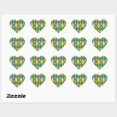 Mardi Gras Harlekijn Fleur De Lis Hart Sticker (Vel)