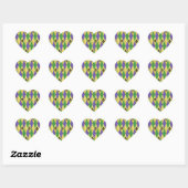 Mardi Gras Harlekijn Fleur De Lis Hart Sticker (Vel)
