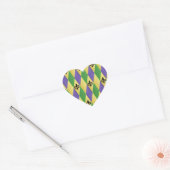 Mardi Gras Harlekijn Fleur De Lis Hart Sticker (Envelop)