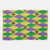Mardi Gras Harlekijn Fleur De Lis Keukenhanddoeken (Horizontaal)