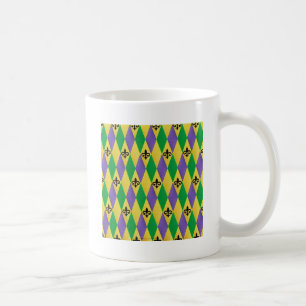 Mardi Gras Harlekijn Fleur De Lis Koffiemok