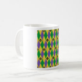 Mardi Gras Harlekijn Fleur De Lis Koffiemok (Voorkant links)