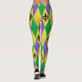 Mardi Gras Harlekijn Fleur De Lis Leggings (Achterkant)