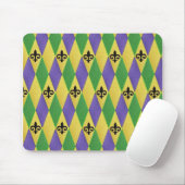 Mardi Gras Harlekijn Fleur De Lis Muismat (Met muis)