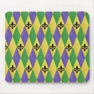 Mardi Gras Harlekijn Fleur De Lis Muismat