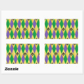 Mardi Gras Harlekijn Fleur De Lis Rechthoekige Sticker (Vel)