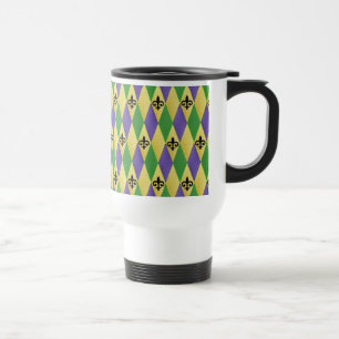 Mardi Gras Harlekijn Fleur De Lis Reisbeker