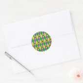 Mardi Gras Harlekijn Fleur De Lis Ronde Sticker (Envelop)