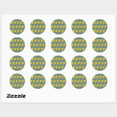 Mardi Gras Harlekijn Fleur De Lis Ronde Sticker (Vel)