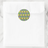 Mardi Gras Harlekijn Fleur De Lis Ronde Sticker (Tas)