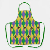 Mardi Gras Harlekijn Fleur De Lis Schort (Voorkant)
