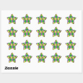 Mardi Gras Harlekijn Fleur De Lis Ster Sticker (Vel)