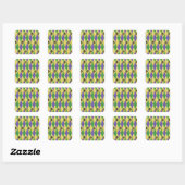 Mardi Gras Harlekijn Fleur De Lis Vierkante Sticker (Vel)